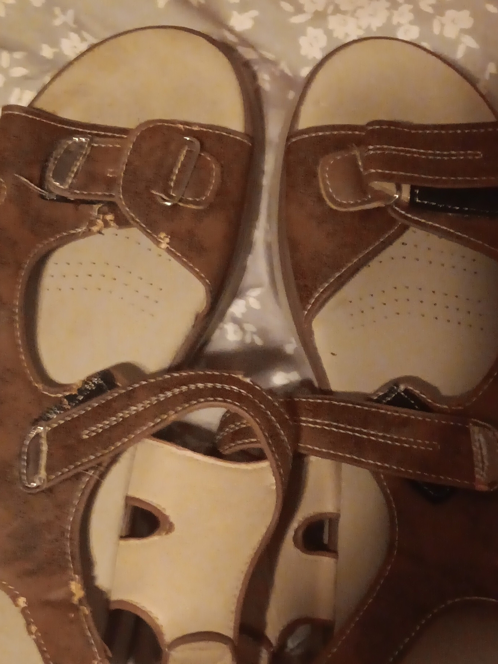 Brown and Cream Comfort Sandals